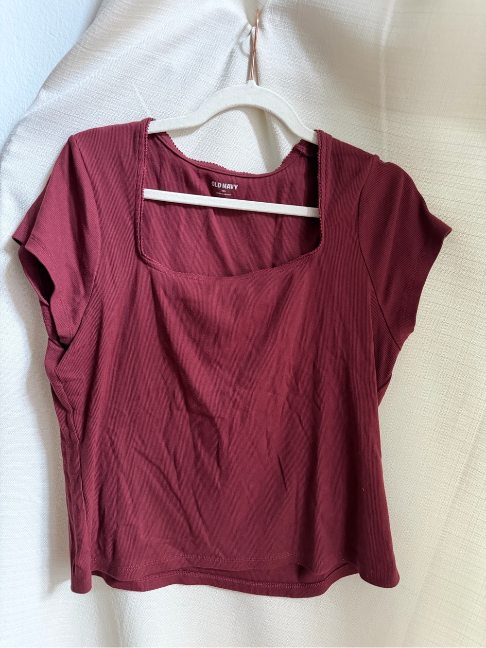 Old Navy Women's Burgundy Square Neck Top